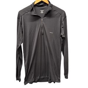 Patagonia Capilene Shirt Mens XL Black 1/4 Zip Long Sleeve Layer Outdoors